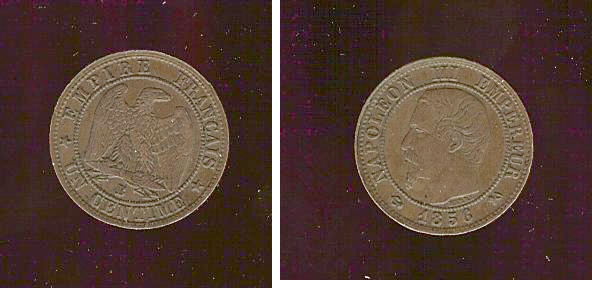 Un centime Napoléon III, tête nue 1856 Rouen SUP